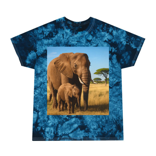 Gentle Elephant Embrace - Tie-Dye Tee, Crystal