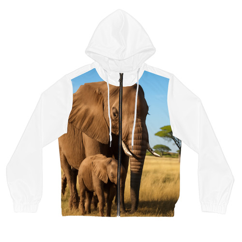 Gentle Elephant Embrace - Women’s Full-Zip Hoodie (AOP) Gentle Elephant Embrace - Women’s Full-Zip Hoodie (AOP)