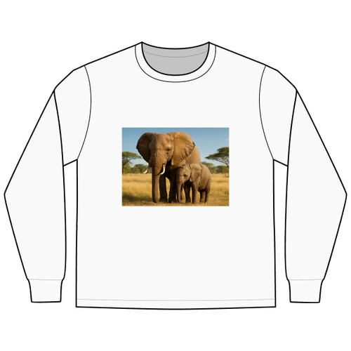 Gentle Elephant Embrace - Men's Long Sleeve Tee