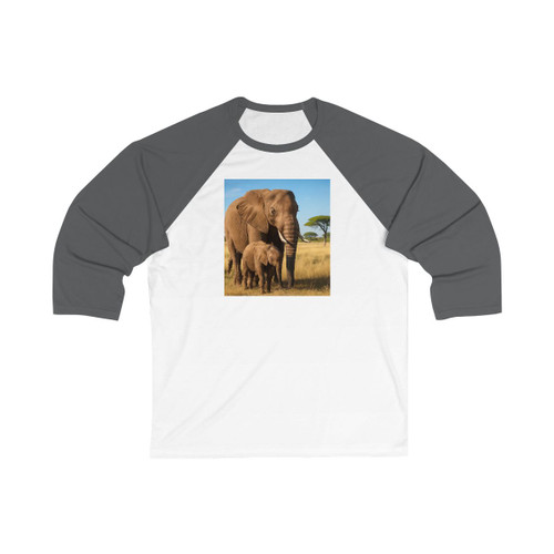 Gentle Elephant Embrace - Unisex 3\4 Sleeve Baseball Tee