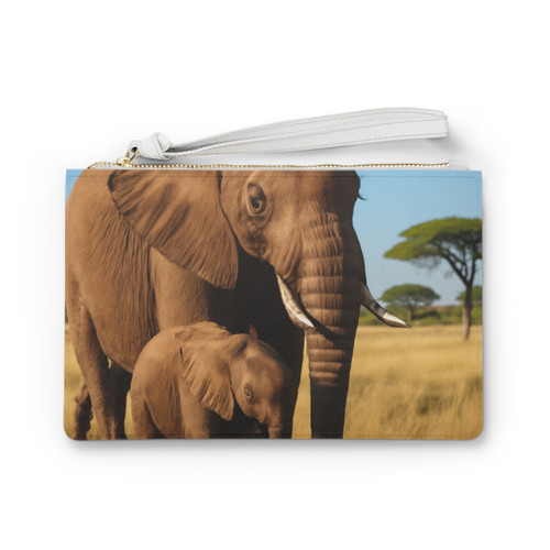 Gentle Elephant Embrace - Clutch Bag