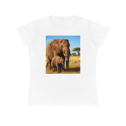 Gentle Elephant Embrace - Ladies' Cotton T-Shirt