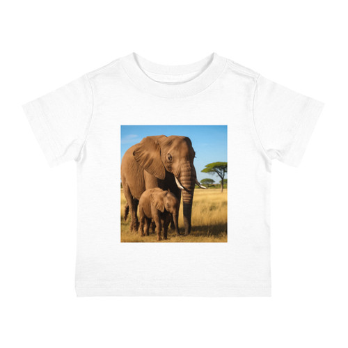 Gentle Elephant Embrace - Infant Cotton Jersey Tee Gentle Elephant Embrace - Infant Cotton Jersey Tee