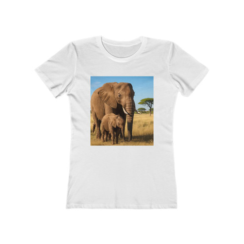 Gentle Elephant Embrace - The Boyfriend Tee for Women
