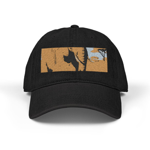 Gentle Elephant Embrace - Denim Hat (Embroidery)