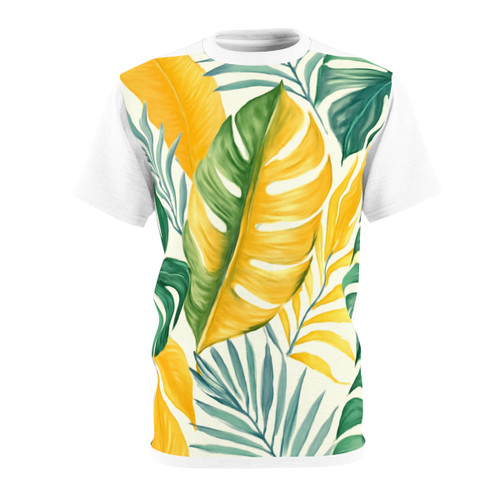 Tropical Leaf Harmony - Unisex Cut & Sew Tee (AOP)