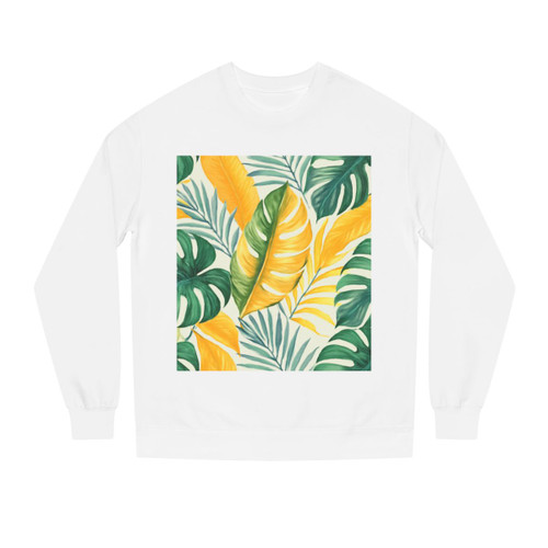 Tropical Leaf Harmony - Unisex Crew Neck Sweatshirt
