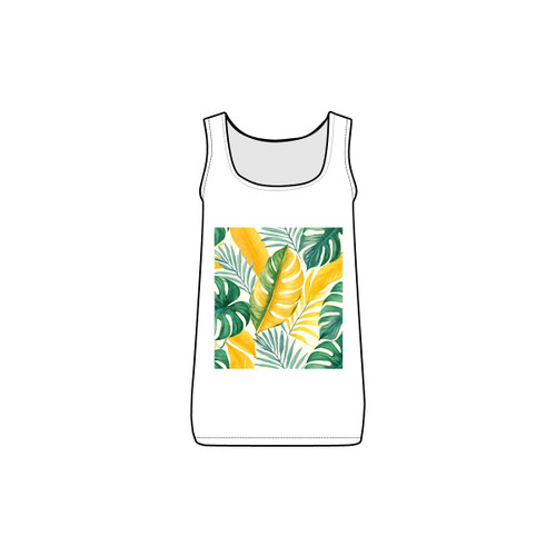 Tropical Leaf Harmony - Women's Baby Rib Tank Tropical Leaf Harmony - Women's Baby Rib Tank