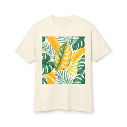 Tropical Leaf Harmony - Unisex Garment-Dyed Heavyweight Cotton Tee
