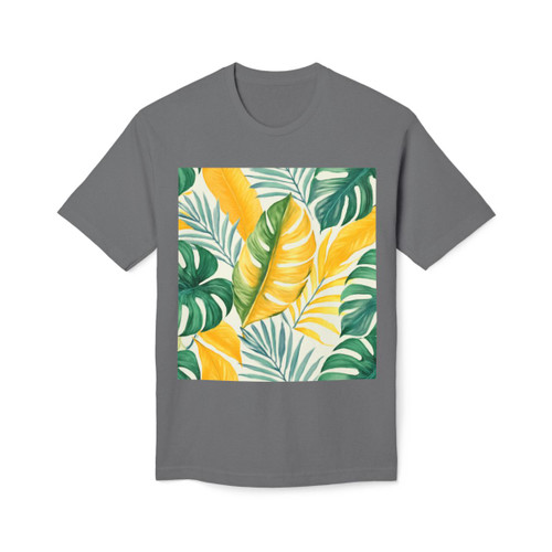 Tropical Leaf Harmony - Unisex Midweight T-shirt, Made in US