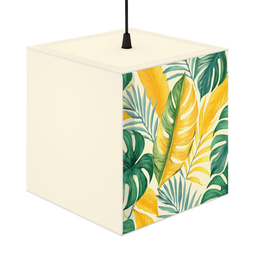 Tropical Leaf Harmony - Light Cube Lamp