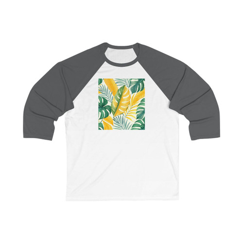 Tropical Leaf Harmony - Unisex 3\4 Sleeve Baseball Tee