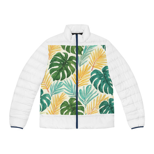 Tropical Leaf Harmony - Men's Puffer Jacket (AOP)