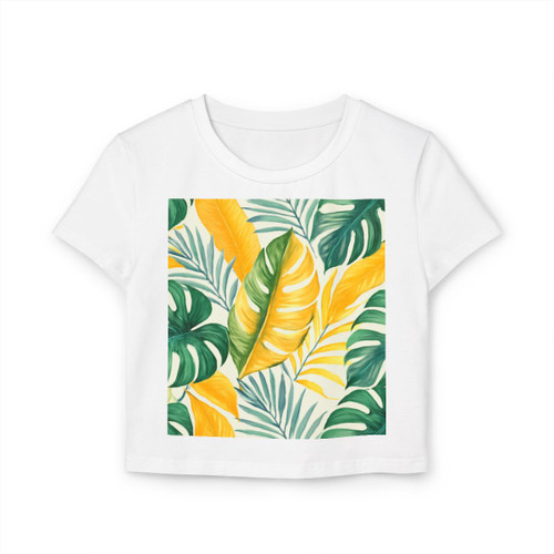 Tropical Leaf Harmony - Women's Baby Tee
