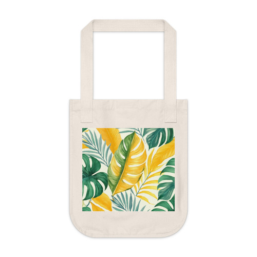 Tropical Leaf Harmony - Organic Canvas Tote Bag