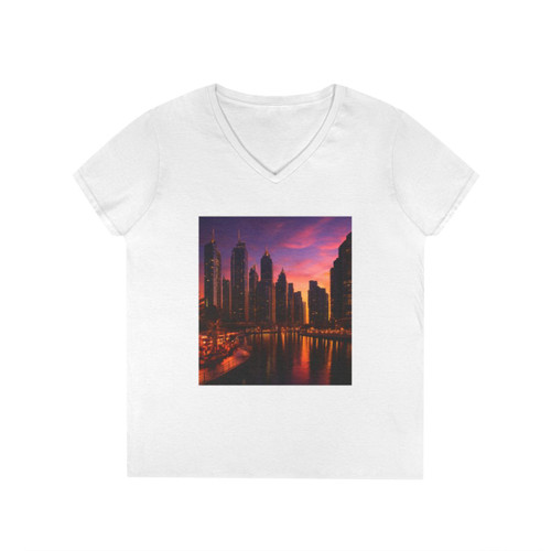 Dubai Marina Dreamscape - Ladies' V-Neck T-Shirt
