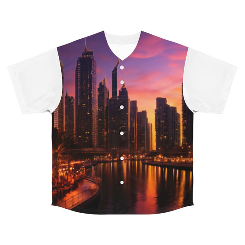 Dubai Marina Dreamscape - Men's Baseball Jersey (AOP)