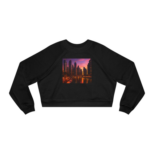 Dubai Marina Dreamscape - Women's Cropped Fleece Pullover