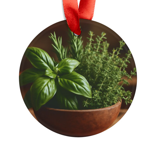 Savory Herb Garden - Acrylic Ornament with Ribbon