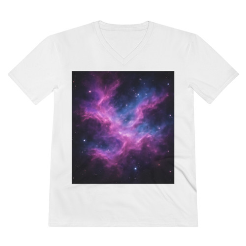 Luminous Cosmic Veil - Men's Lightweight V-Neck Tee