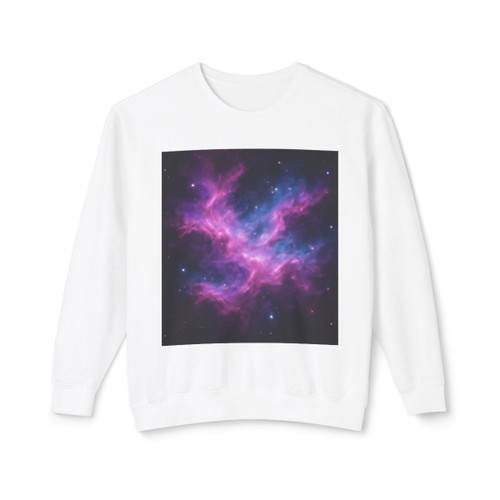 Luminous Cosmic Veil - Unisex Lightweight Crewneck Sweatshirt