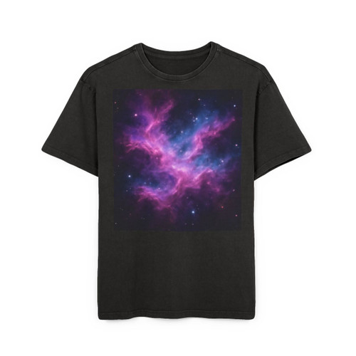 Luminous Cosmic Veil - Men's Acid Washed Heavy Oversize Tee