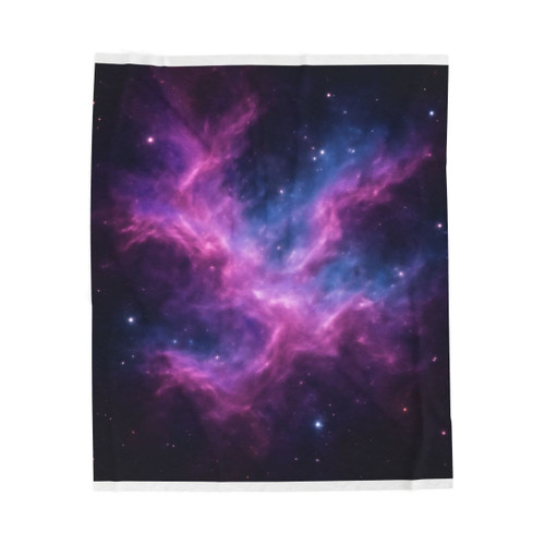 Luminous Cosmic Veil - Velveteen Plush Blanket