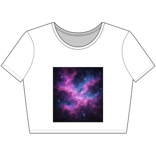 Luminous Cosmic Veil - Women’s Poly-Cotton Crop Tee