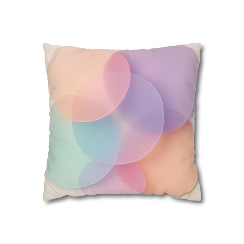 Ethereal Circle Symphony - Square Poly Canvas Pillowcase