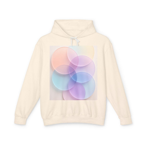 Ethereal Circle Symphony - Unisex Lightweight Hooded Sweatshirt