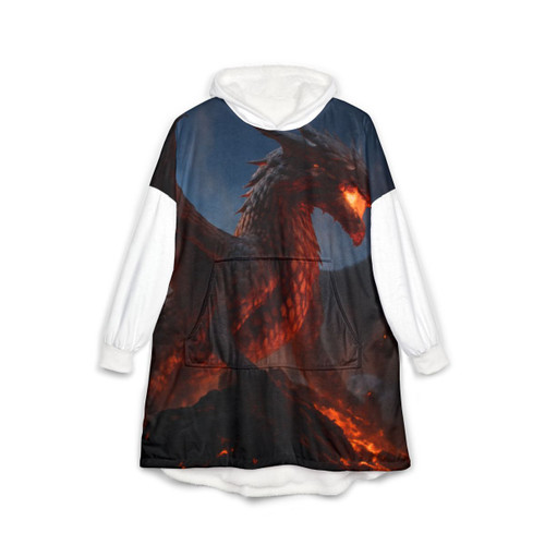 Eternal Ember Wyrm - Unisex Hooded Blanket