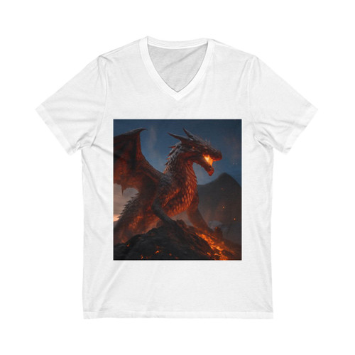 Eternal Ember Wyrm - Unisex Jersey Short Sleeve V-Neck Tee Eternal Ember Wyrm - Unisex Jersey Short Sleeve V-Neck Tee