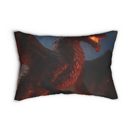 Eternal Ember Wyrm - Spun Polyester Lumbar Pillow