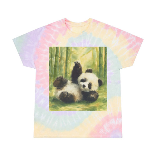Whimsical Panda Play - Tie-Dye Tee, Spiral