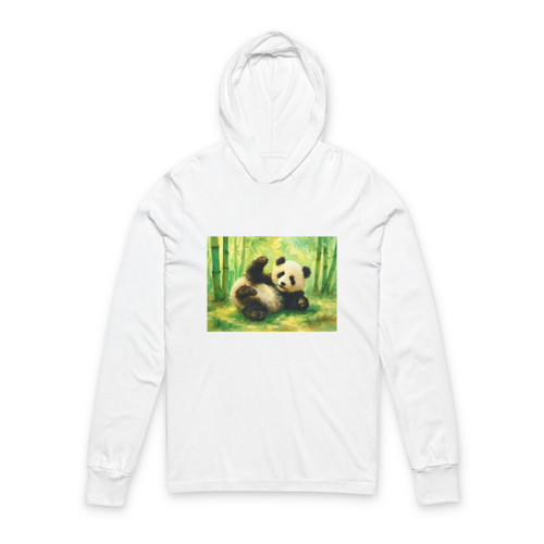 Whimsical Panda Play - Unisex Hooded Long Sleeve Tee
