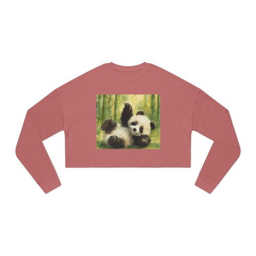 Whimsical Panda Play - Women's Cropped Sweatshirt
