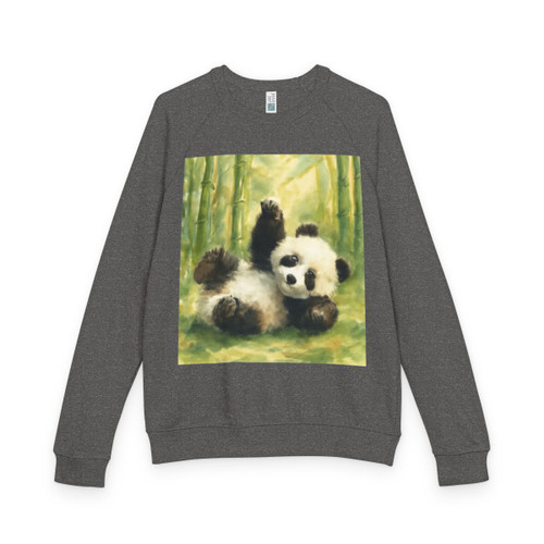 Whimsical Panda Play - Unisex French Terry Raglan Crewneck
