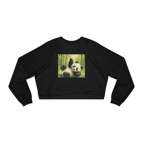 Whimsical Panda Play - Women's Cropped Fleece Pullover
