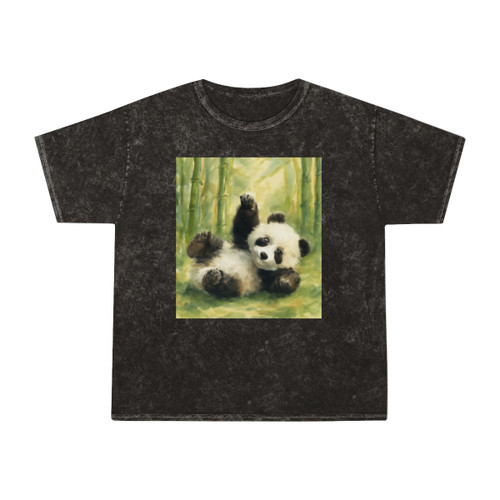 Whimsical Panda Play - Unisex Mineral Wash T-Shirt
