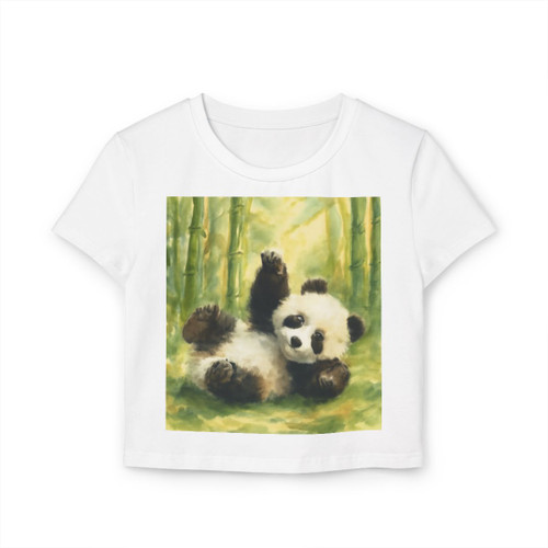 Whimsical Panda Play - Women's Baby Tee