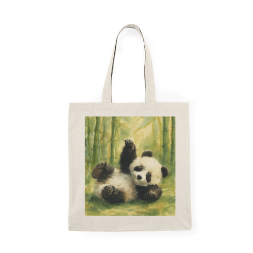 Whimsical Panda Play - Natural Tote Bag