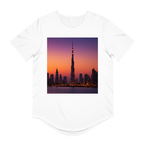 Dubai Dusk Mirage - Men's Jersey Curved Hem Tee