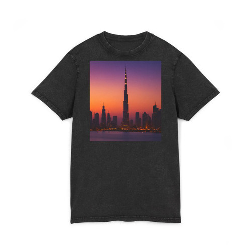 Dubai Dusk Mirage - Acid Washed Round Neck Tee