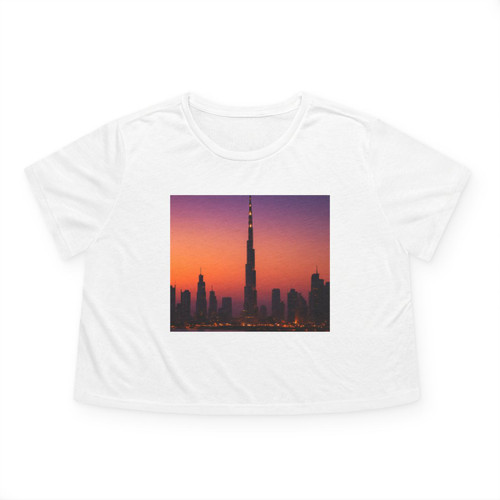 Dubai Dusk Mirage - Women's Flowy Cropped Tee