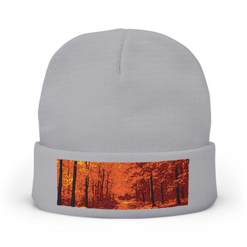 Whispers of Autumn - Knit Beanie (Embroidery)