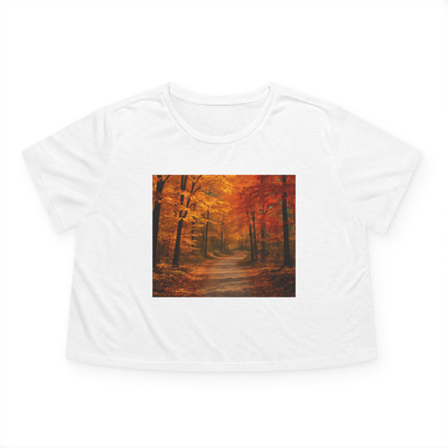 Whispers of Autumn - Women's Flowy Cropped Tee Whispers of Autumn - Women's Flowy Cropped Tee