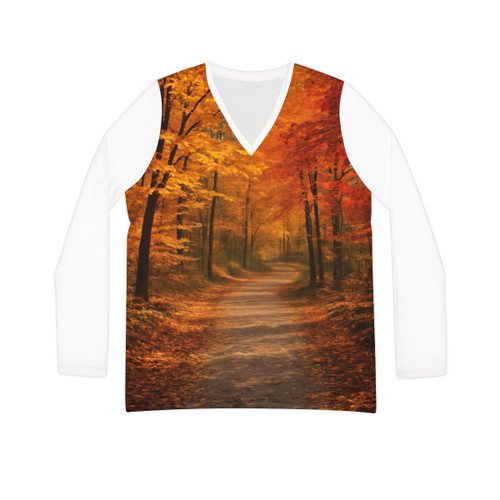 Whispers of Autumn - Women's Long Sleeve V-neck Shirt (AOP) Whispers of Autumn - Women's Long Sleeve V-neck Shirt (AOP)