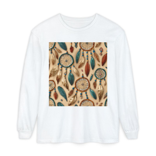 Bohemian Dreamcatcher Dance - Unisex Garment-dyed Long Sleeve T-Shirt