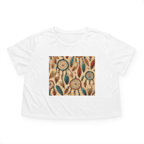 Bohemian Dreamcatcher Dance - Women's Flowy Cropped Tee
