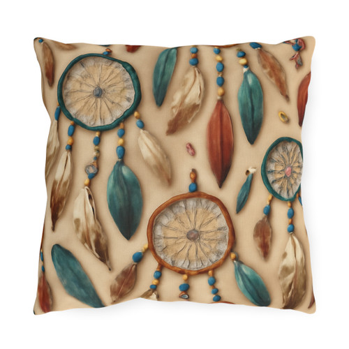 Bohemian Dreamcatcher Dance - Outdoor Pillows